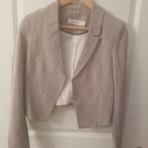 COPY - Short Linen Blazer by Zara Sz Small - Picture 1 of 8